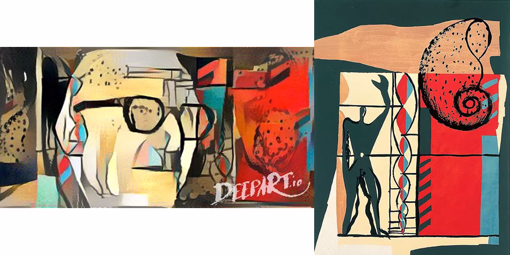 A portrait of Le Corbusier rendered in the style of one of his cubist paintings.